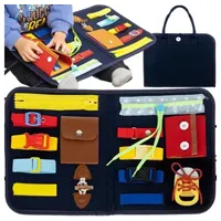 Kruzzel Motorikbrett Lernspielzeug Geschicklichkeittasche, (Spar-Set, 1-tlg), Verschlüsse üben Schleife