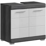 xonox.home Waschbeckenunterschrank 60 cm x 56 cm x 34 cm Weiß-Rauchsilber