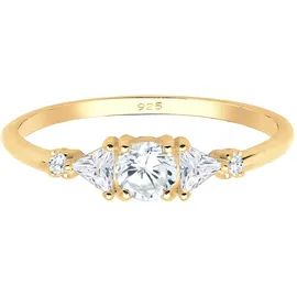 Elli PREMIUM Ring 925 Sterling Silber Verlobungsring in gold, | Gr.: 58