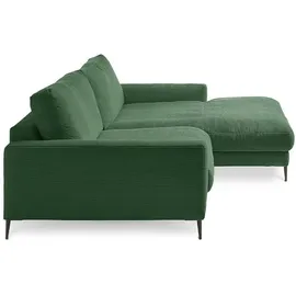 KAWOLA Ecksofa Cara Cord Recamiere rechts smaragd
