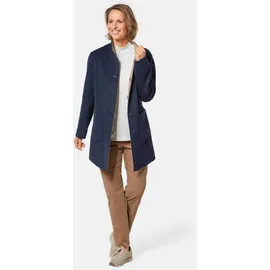 GOLDNER Eleganter Wollmantel mit Stehkragen in dunkelblau camel, melange), | Gr.: 42