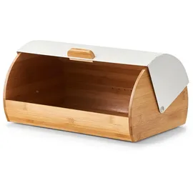 Zeller Brotkasten Bambus/Metall Weiß