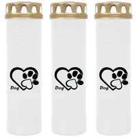 HS Candle Grabkerze GK-03999 (3-tlg), Grabkerze Brenndauer 100 Stunden mit Tier-Motiv