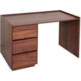 MCW Schreibtisch MCW-J78, Bürotisch Computertisch Arbeitstisch, Schublade, 78x121x60cm ~ Walnuss-Optik
