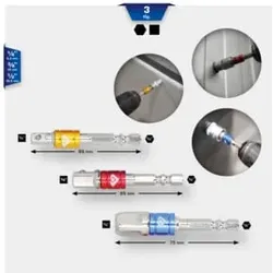 Brilliant Tools 1/4 Zoll Vierkant-Adapter-Satz 1/4 Zoll + 3/8 Zoll + 1/2 Zoll, 3-tlg