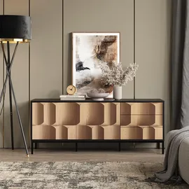Vicco Eliza Lowboard 150 x 60 cm Schwarz/Eiche MDF