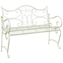 vidaXL Gartenbank 114 x 56,5 x 90 cm Antik Weiß