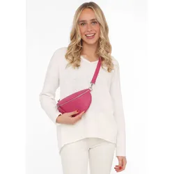 Umhängetasche ZWILLINGSHERZ "Crossbody Bag Leder", Damen, pink, Taschen, Umhängetasche mit Reißverschluss