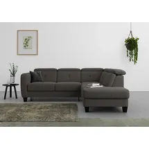 sit&more Ecksofa SIT & MORE "Belluci L-Form", grau (dunkelgrau), B:249cm H:85cm T:195cm, Sofas, Ecksofa, inklusive Federkern, wahlweise mit Bettfunktion und Bettkasten