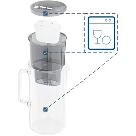 Wessper Wasserfilter Kanne Grau 3 L