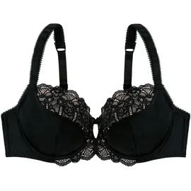 DORINA Bügel-BH "Celine", Damen, Gr. 90, Cup D, schwarz, Obermaterial: 58% Polyamid, 26% Polyester, 16% Elasthan, unifarben, BHs Bügel-BH, mit Spitzendetails, verstellbare Träger