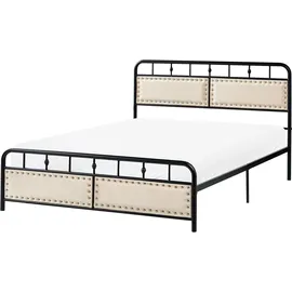 Beliani Breuillet 140 x 200 cm Schwarz/Beige