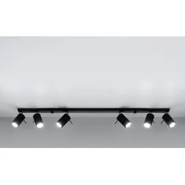 Sollux Lighting RING 6L 6xGU10 schwarz Stahl 16x6x118cm