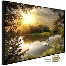 papermoon Infrarotheizung »EcoHeat - Schwan am Teich«, Matt-Effekt - bunt