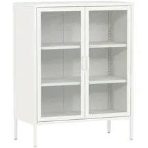 [en.casa] Sideboard Fauske 80 x 101,5 x 40 cm Weiß