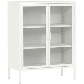 [en.casa] Sideboard Fauske 80 x 101,5 x 40 cm Weiß