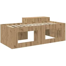 vidaXL Hochbett mit Schreibtisch 90 x 200 cm Eiche braun