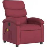 vidaXL Massagesessel mit verstellbarer Rückenlehne und Vibrationsfunktion Polyester 92 x 99,5 x 92 cm Weinrot
