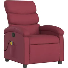 vidaXL Massagesessel mit verstellbarer Rückenlehne und Vibrationsfunktion Polyester 92 x 99,5 x 92 cm Weinrot