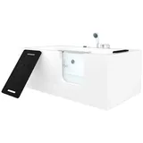 AcquaVapore Whirlpool-Badewanne Whirlpool Seniorenwanne mit Tür S15WP-R-ALL 85x160cm, (1-tlg), mit Ablaufgarnitur weiß