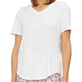 Rösch Damen, Pyjama, Basic Schlafanzug T-Shirt Weiss, 40