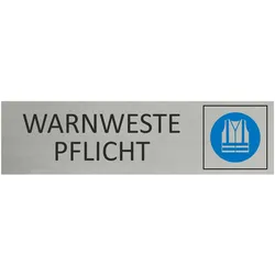 CombiCraft Aluminium Türschild Warnweste Pflicht 165x45mm mit 3M-Tape