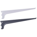boomet Regalträger 1-reihig für Wandschienen · 2 Farben · 4 Stück Weiß 60cm · Regalhalterung · Sicherheitsträger für Wandregal · pulverbeschichtet · Einfache Montage