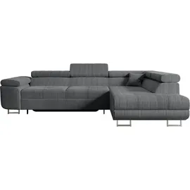 altdecor Ecksofa mit Schlaffunktion und Bettkasten GUSA-L 272x202x107 cm Grau Cord