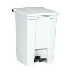 Rubbermaid Step-On Treteimer 45 l, Tretabfalleimer aus Polyethylen, weiß