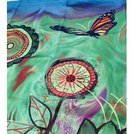 Quick Star Paravent Outdoor Wetterfest 180 x 178 cm Green Flowers | Raumteiler Stellwand Innen | Garten & Balkon Sichtschutz Blickdicht