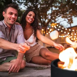 Relaxdays Feuerschale, mit Flammenschutz,