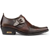 TruClothing.com Herrenschuhe Echtleder Braun Schwarz Schlangen Muster Reiter Cowboy Design - 40 EU