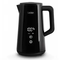 Lauben LBNEK1800BC, 1,5 l, 1800 W, Schwarz, Edelstahl, Regelbare Temperatur, Übe