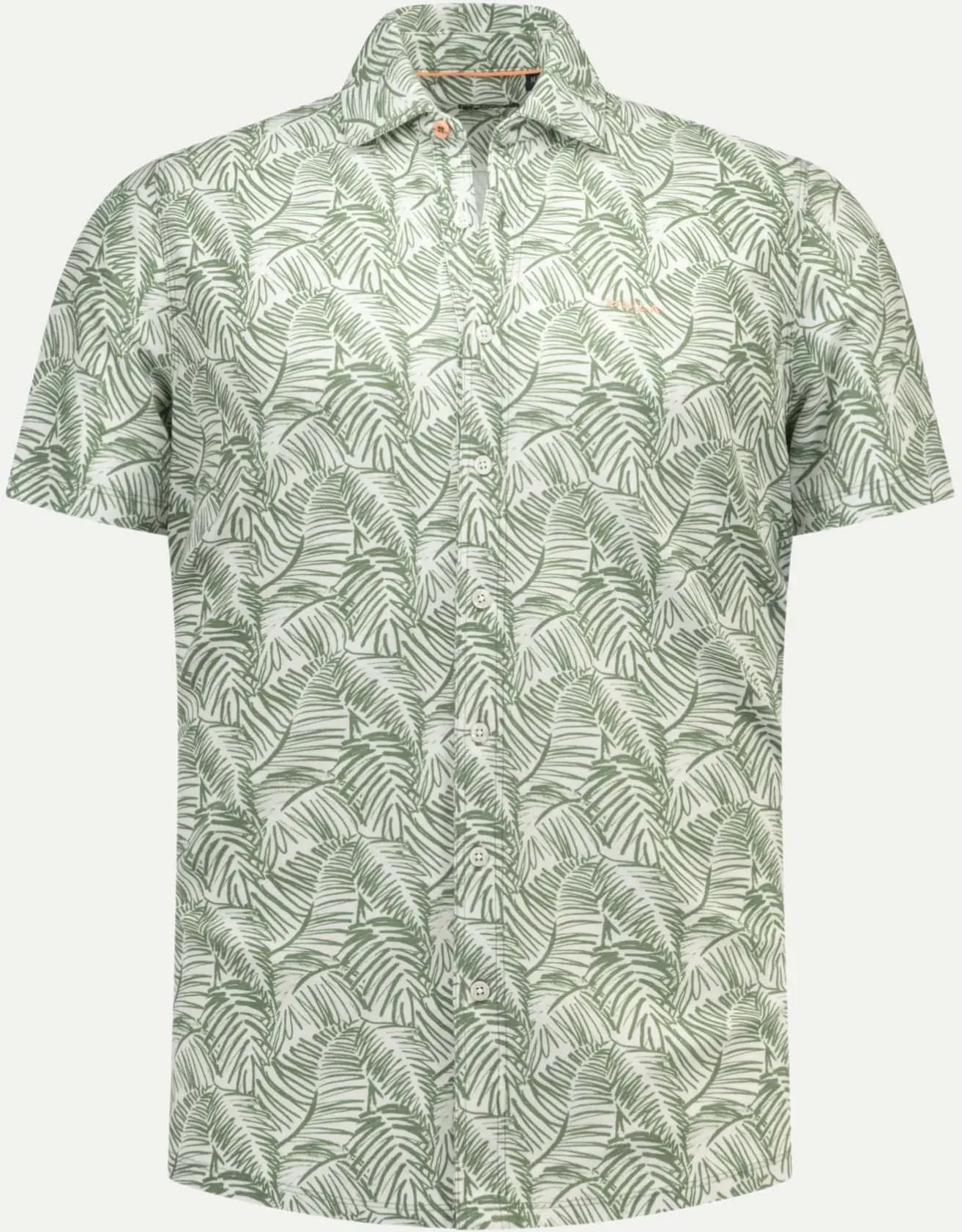 Kurzarm-Hemd mit Allover-print Grün 3XL