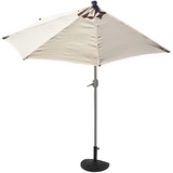 Mendler Parla 260 x 135 cm creme halbrund Gestell Alu inkl. Ständer