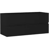 vidaXL Waschbeckenunterschrank Schwarz 100x38,5x45 cm Holzwerkstoff