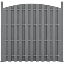 [neu.holz] WPC Lamellenzaun 185 x 562 cm Grau