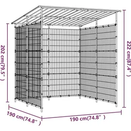 vidaXL Fahrradschuppen 190x190x222 cm Stahl Schwarz Fahrradbox