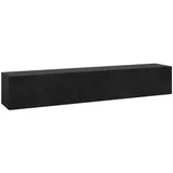[en.casa] Evaton TV-Lowboard 180 x 32 x 30 cm Schwarz Hochglanz Spanplatte