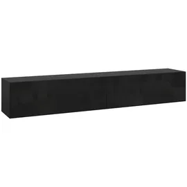 [en.casa] Evaton TV-Lowboard 180 x 32 x 30 cm Schwarz Hochglanz Spanplatte