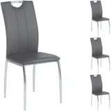 Idimex Esszimmerstuhl Apollo Kunstleder grau 4er Set
