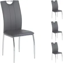 Idimex Esszimmerstuhl Apollo Kunstleder grau 4er Set