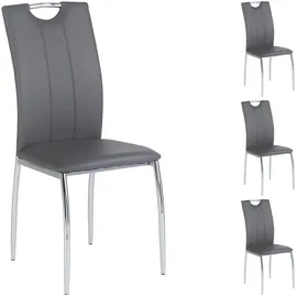 Idimex Esszimmerstuhl Apollo Kunstleder grau 4er Set