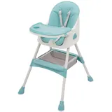 6-in-1 Baby Hochstuhl, Kinderhochstuhl mit gepolstertem Sitz, klappbar, höhenverstellbar, Babyhochstuhl mit abnehmbares Doppeltablett und Sicherheitsgurte, für Jungen und Mädchen ab 6 Monaten