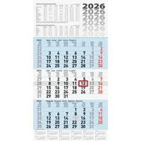 Brunnen 3-Monatskalender 2026 | blau, 300×560 mm