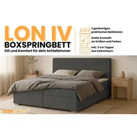 dein schlaf 24 BOXBETT LON IV 160/200 in Cord Anthrazit H4