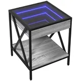 vidaXL Nachttisch mit Infinity-LED Grau Sonoma 40x40x49 cm