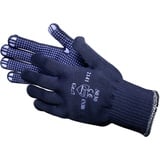 12 Paar JAH 5030 Feinstrick Handschuhe blau mit Noppen gute Passform ohne Nähte griffsicher atmungsaktiv waschbar 70% Polyester außen 30% Baumwolle innen hochwertige mittelschwere Qualität Gr. 7