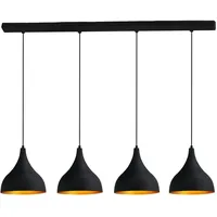 Bamyum Adash Pendelleuchte Gold, 4 Flammig Ø26 cm Schwarz