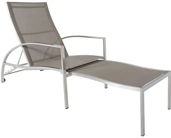 Deckchair Jona - Edelstahl gebürstet, Jatex taupe
